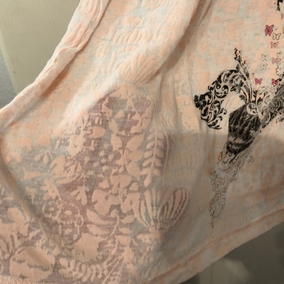 Blush pink sheer top with flower pattern - Picture 4 of 5